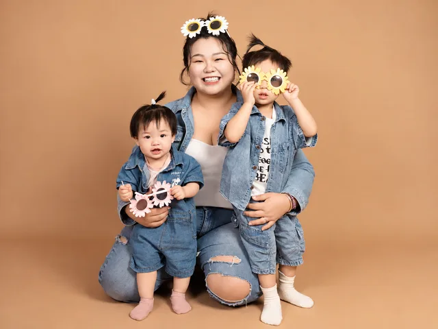 白富美全家福作品:親子合照